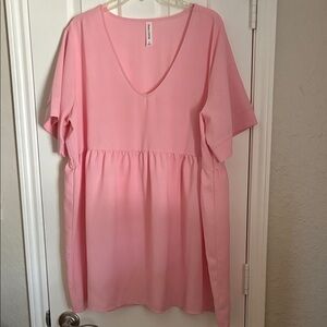 Zenana Outfitters Soft Pink V-Neck Tunic